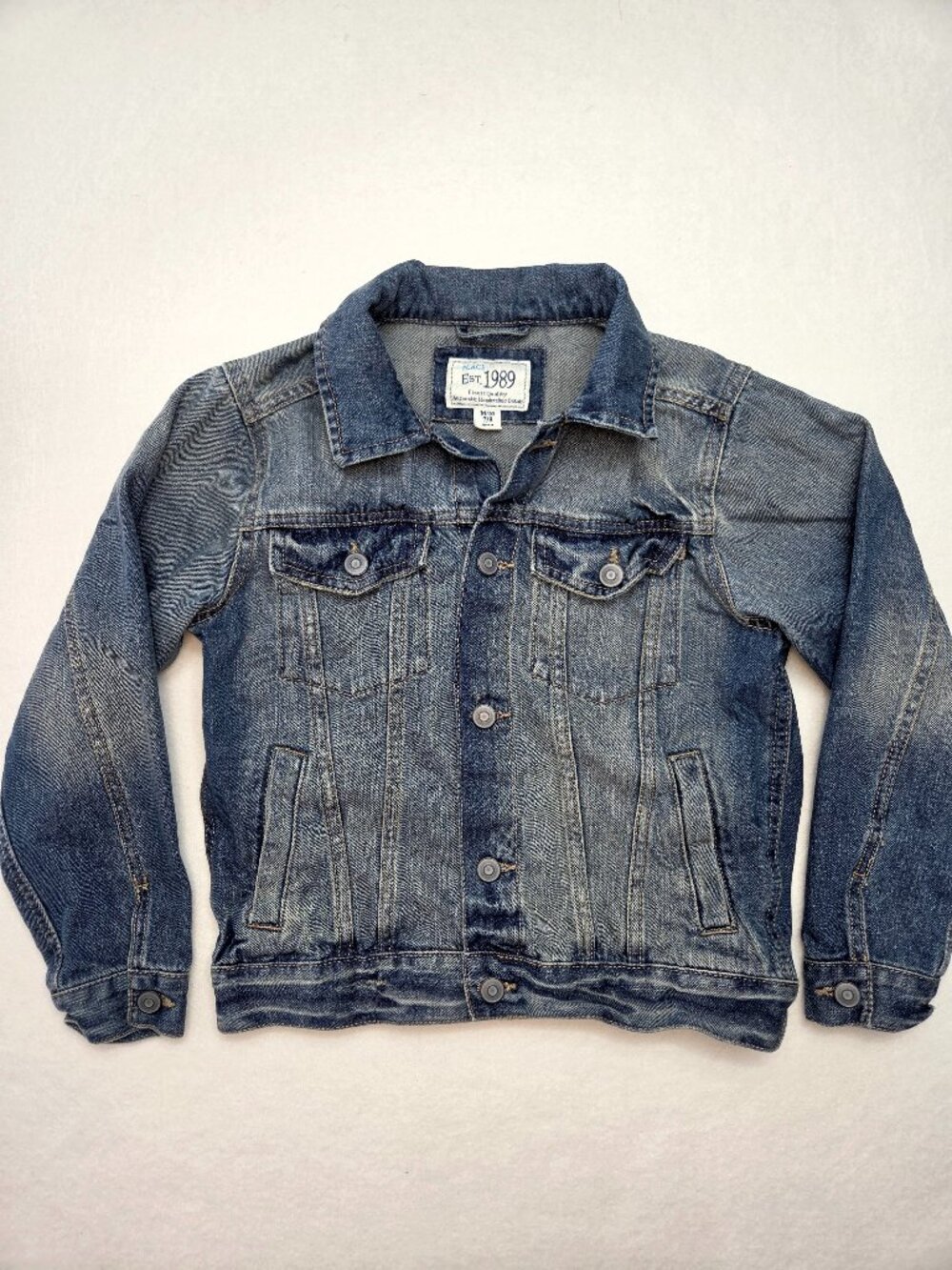 The Children’s Place Kids Denim Jacket Size 7/8 Medium Blue Trucker
